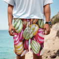 Colorful Candy Ball Print Men's Cargo Shorts