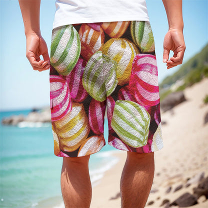 Colorful Candy Ball Print Men's Cargo Shorts