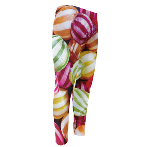 Colorful Candy Ball Print Men's Compression Pants