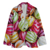 Colorful Candy Ball Print Men's Cotton Blazer