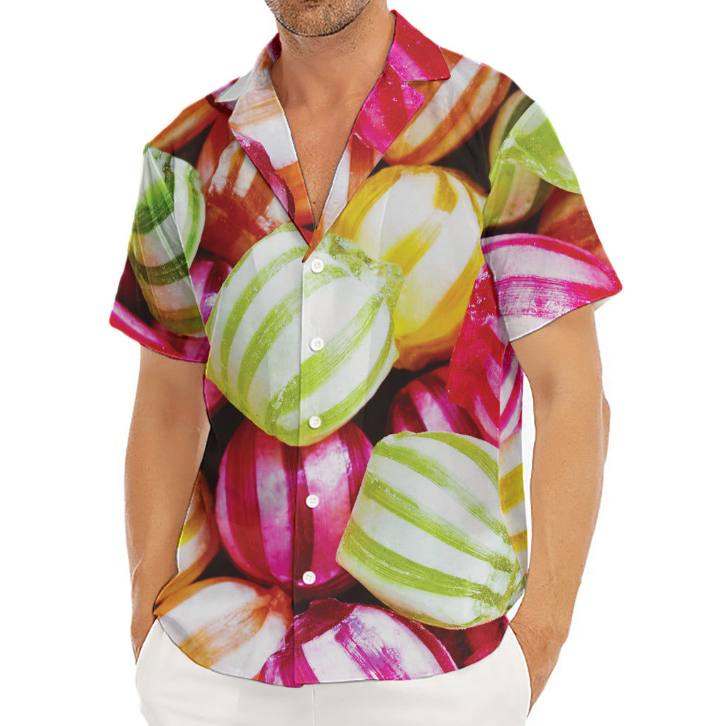 Colorful Candy Ball Print Men's Deep V-Neck Shirt