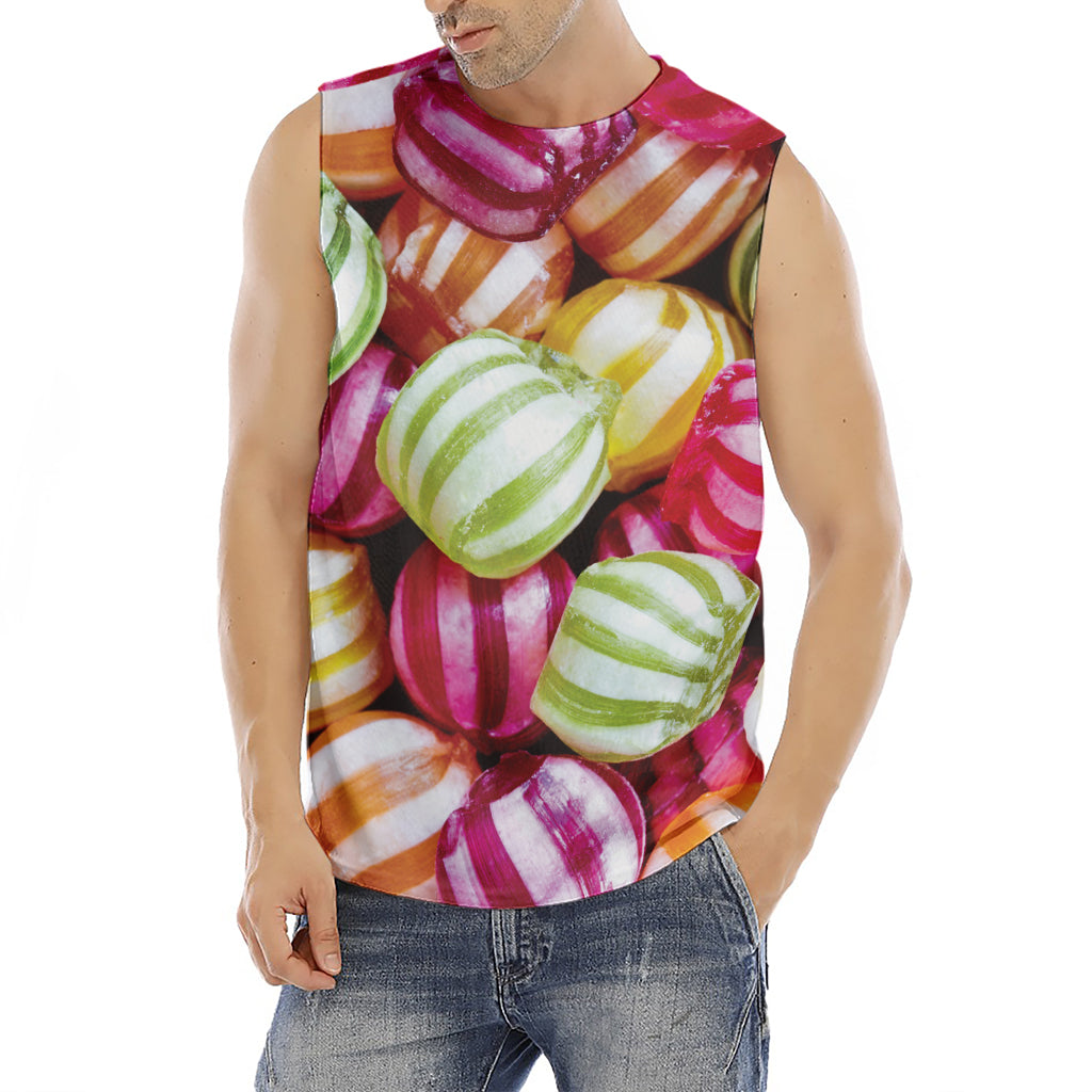 Colorful Candy Ball Print Men's Fitness Tank Top