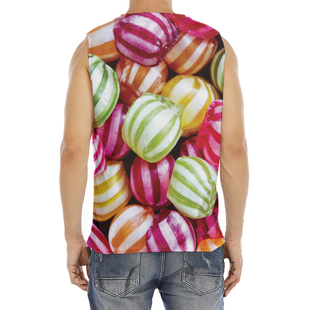 Colorful Candy Ball Print Men's Fitness Tank Top