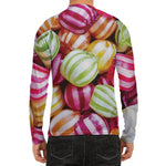 Colorful Candy Ball Print Men's Long Sleeve Rash Guard