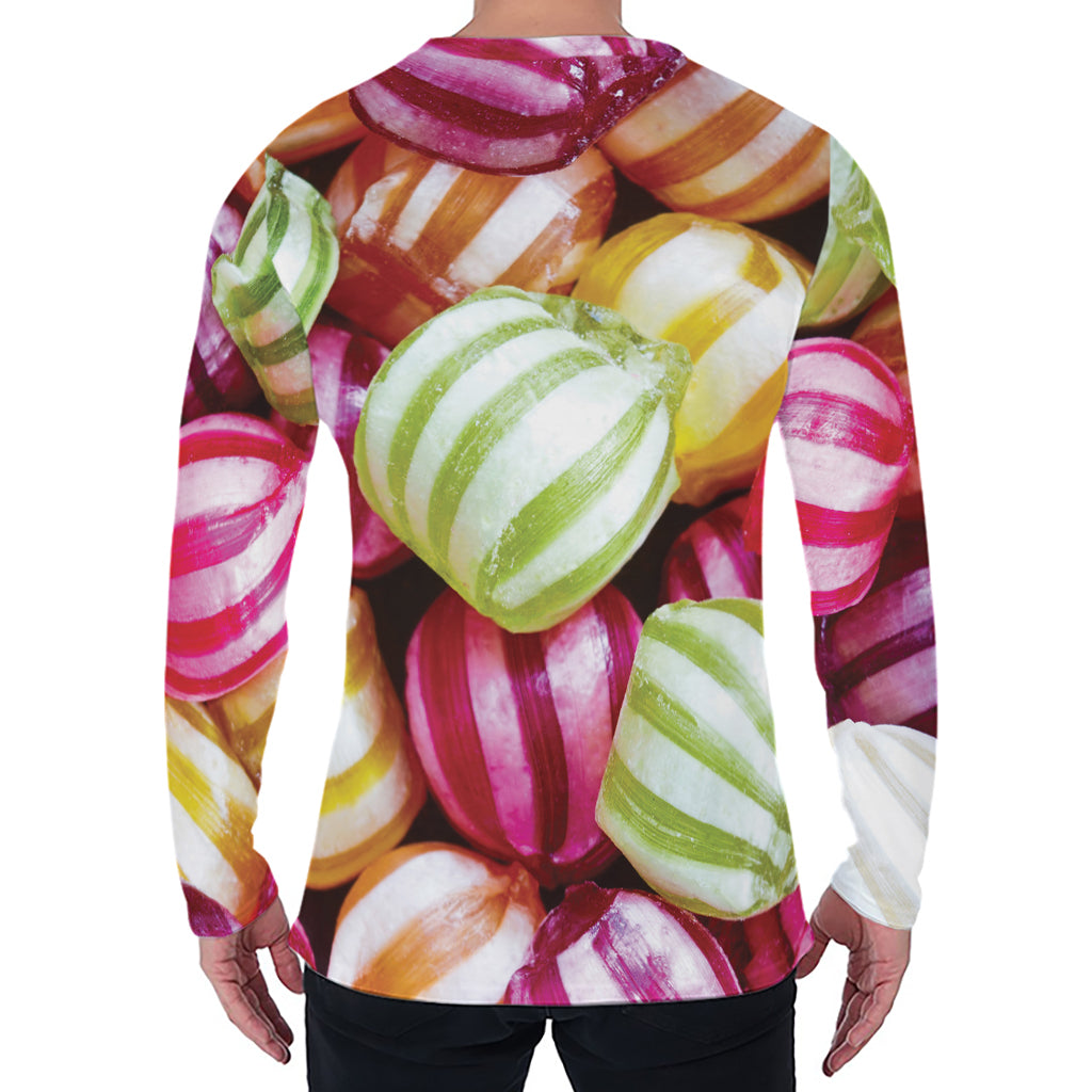 Colorful Candy Ball Print Men's Long Sleeve T-Shirt