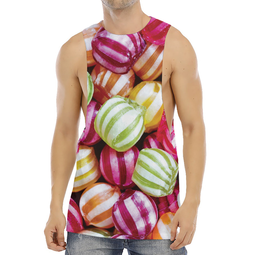 Colorful Candy Ball Print Men's Muscle Tank Top