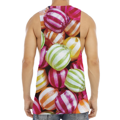 Colorful Candy Ball Print Men's Muscle Tank Top