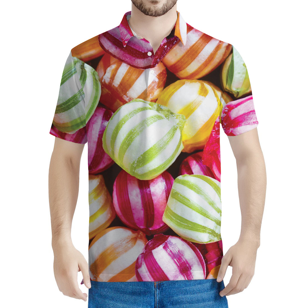 Colorful Candy Ball Print Men's Polo Shirt