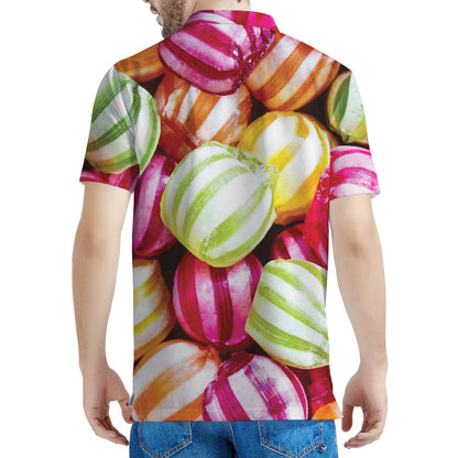 Colorful Candy Ball Print Men's Polo Shirt