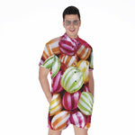 Colorful Candy Ball Print Men's Rompers