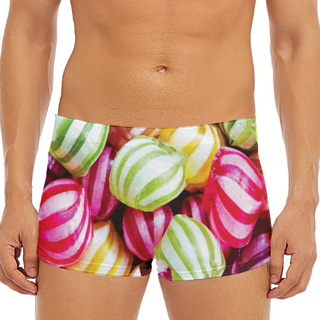 Colorful Candy Ball Print Men's Short Boxer Briefs