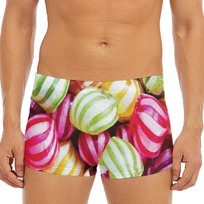 Colorful Candy Ball Print Men's Short Boxer Briefs