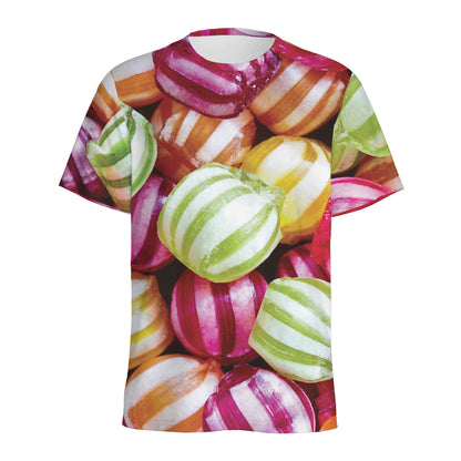 Colorful Candy Ball Print Men's Sports T-Shirt