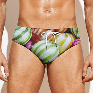 Colorful Candy Ball Print Men's Swim Briefs