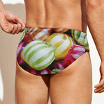 Colorful Candy Ball Print Men's Swim Briefs