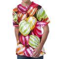 Colorful Candy Ball Print Men's Velvet T-Shirt