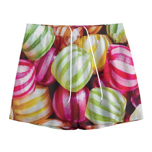 Colorful Candy Ball Print Mesh Shorts