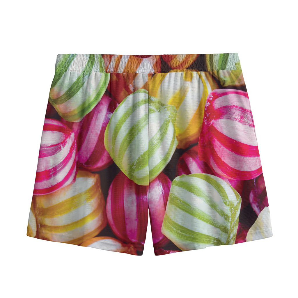 Colorful Candy Ball Print Mesh Shorts