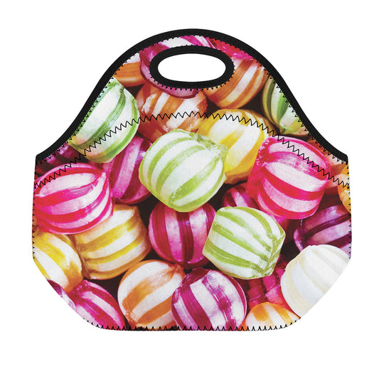Colorful Candy Ball Print Neoprene Lunch Bag