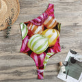 Colorful Candy Ball Print One Shoulder Bodysuit