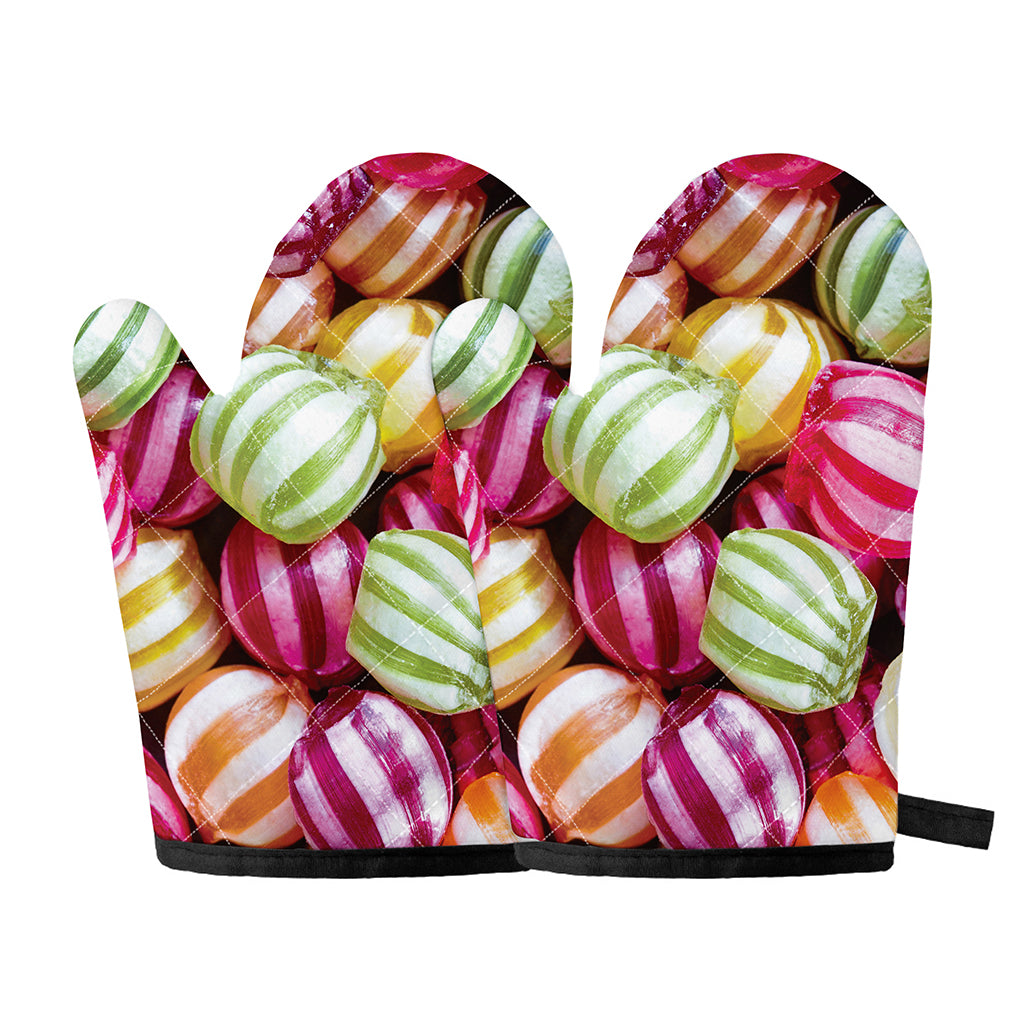 Colorful Candy Ball Print Oven Mitts