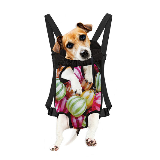 Colorful Candy Ball Print Pet Carrier Backpack