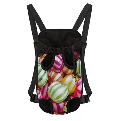 Colorful Candy Ball Print Pet Carrier Backpack