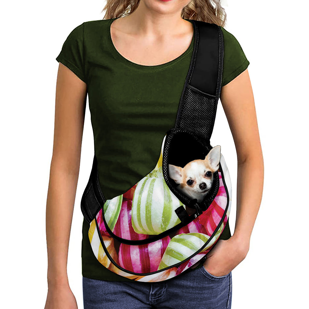Colorful Candy Ball Print Pet Sling Carrier