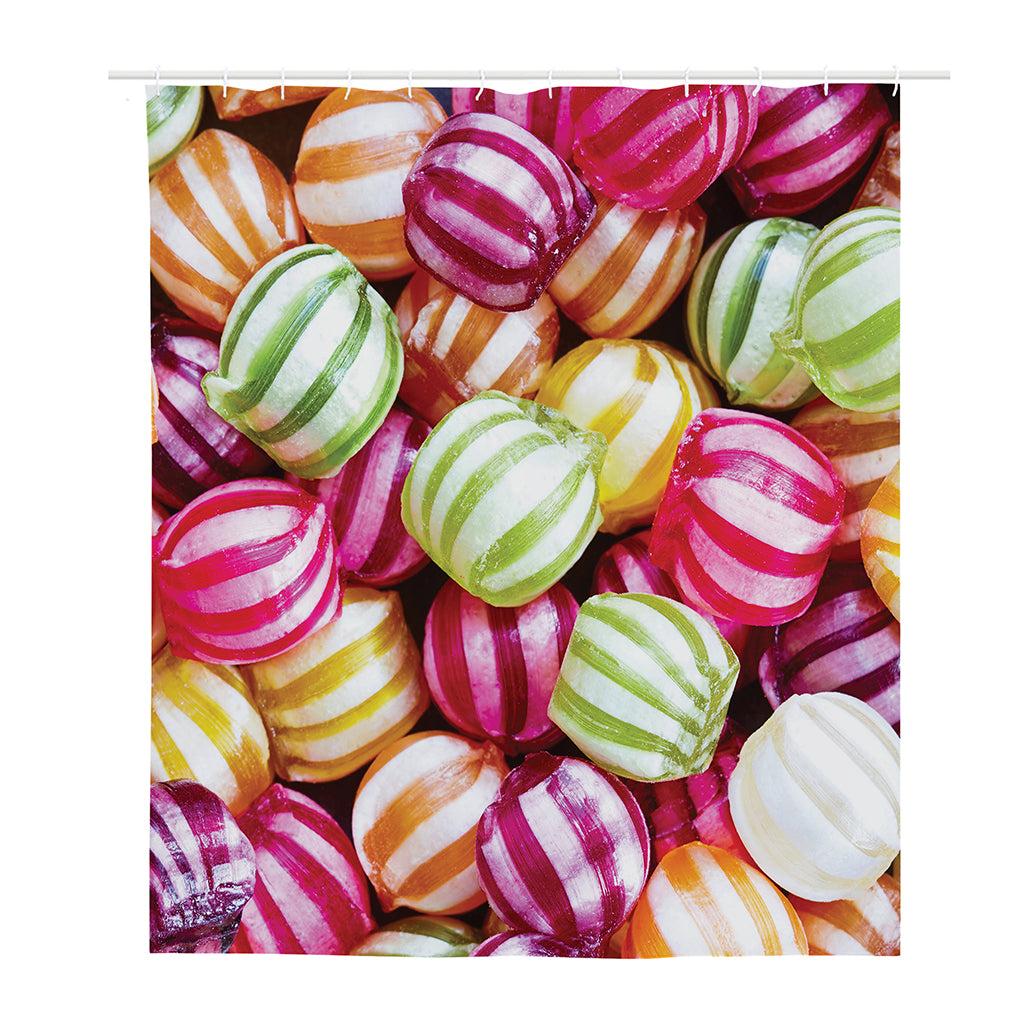 Colorful Candy Ball Print Polyester Shower Curtain