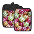 Colorful Candy Ball Print Pot Holders With Pocket