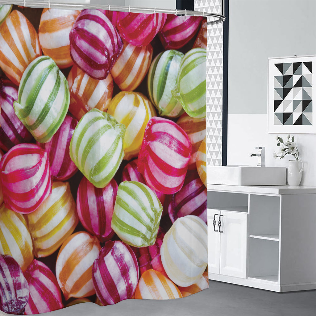 Colorful Candy Ball Print Premium Shower Curtain