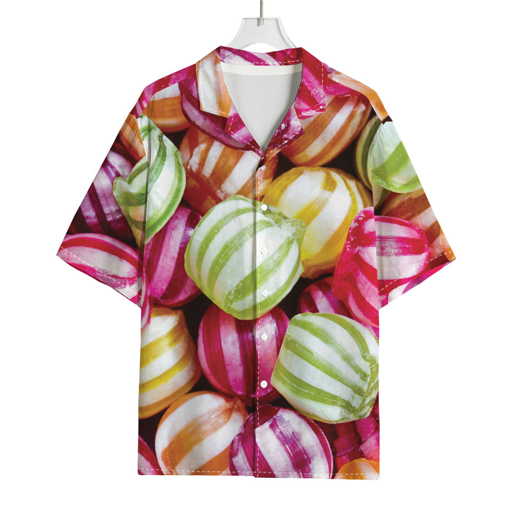 Colorful Candy Ball Print Rayon Hawaiian Shirt