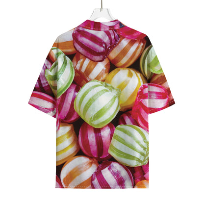 Colorful Candy Ball Print Rayon Hawaiian Shirt