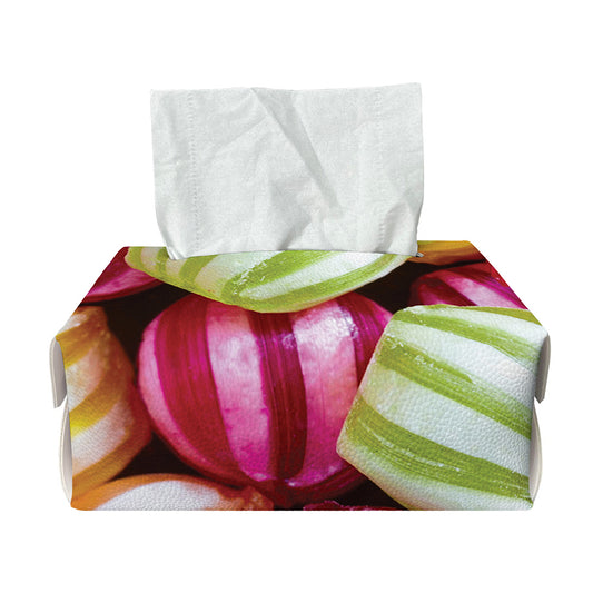 Colorful Candy Ball Print Rectangle Tissue Box Cover