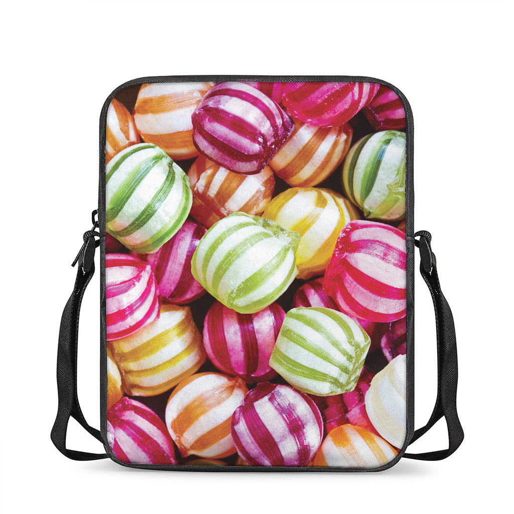 Colorful Candy Ball Print Rectangular Crossbody Bag