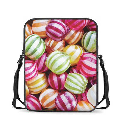 Colorful Candy Ball Print Rectangular Crossbody Bag
