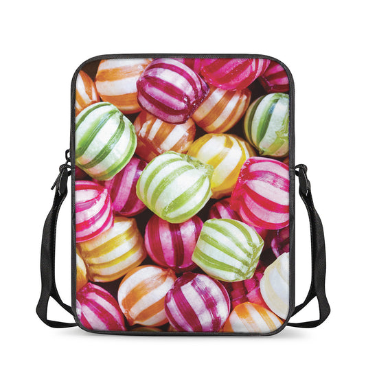 Colorful Candy Ball Print Rectangular Crossbody Bag