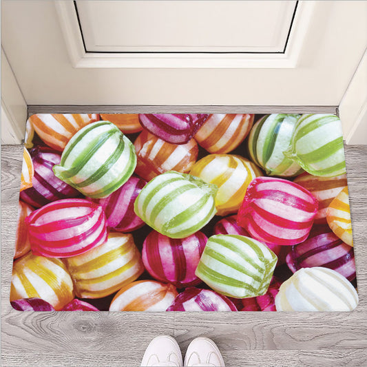 Colorful Candy Ball Print Rubber Doormat