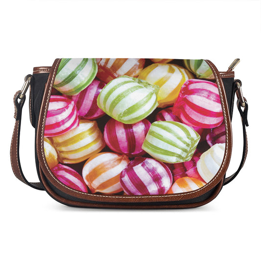 Colorful Candy Ball Print Saddle Bag