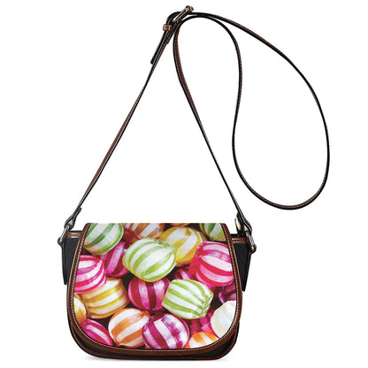 Colorful Candy Ball Print Saddle Bag
