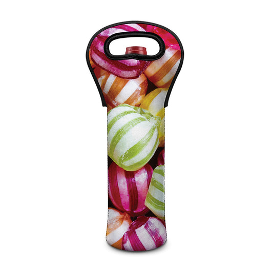Colorful Candy Ball Print Single Neoprene Wine Tote