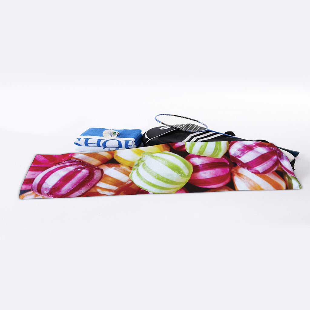 Colorful Candy Ball Print Sports Towel