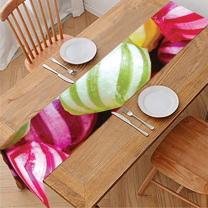 Colorful Candy Ball Print Table Runner