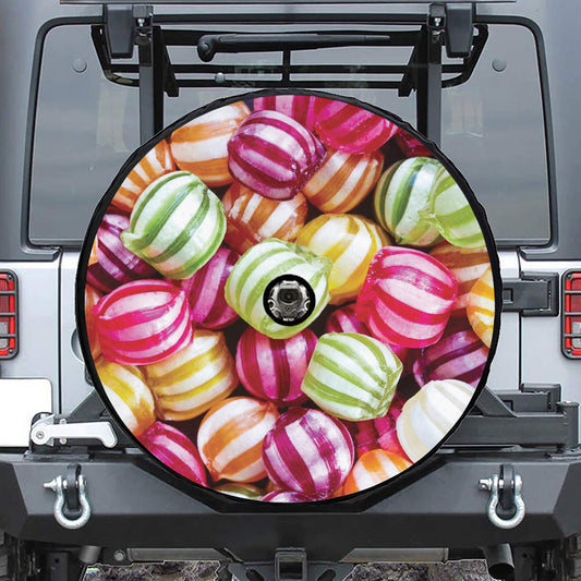 Colorful Candy Ball Print Tire Cover With Camera Hole