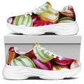 Colorful Candy Ball Print White Chunky Shoes