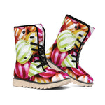 Colorful Candy Ball Print Winter Boots