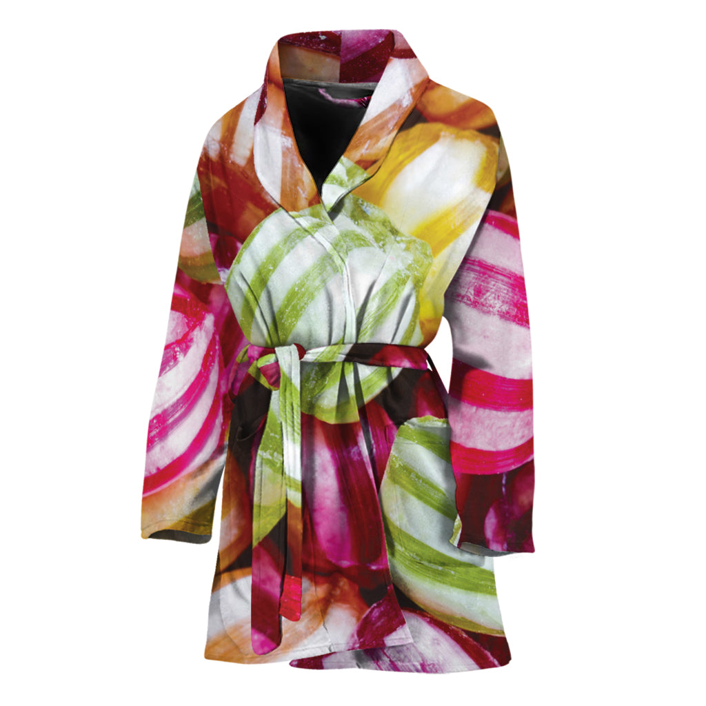 Colorful Candy Ball Print Women's Bathrobe