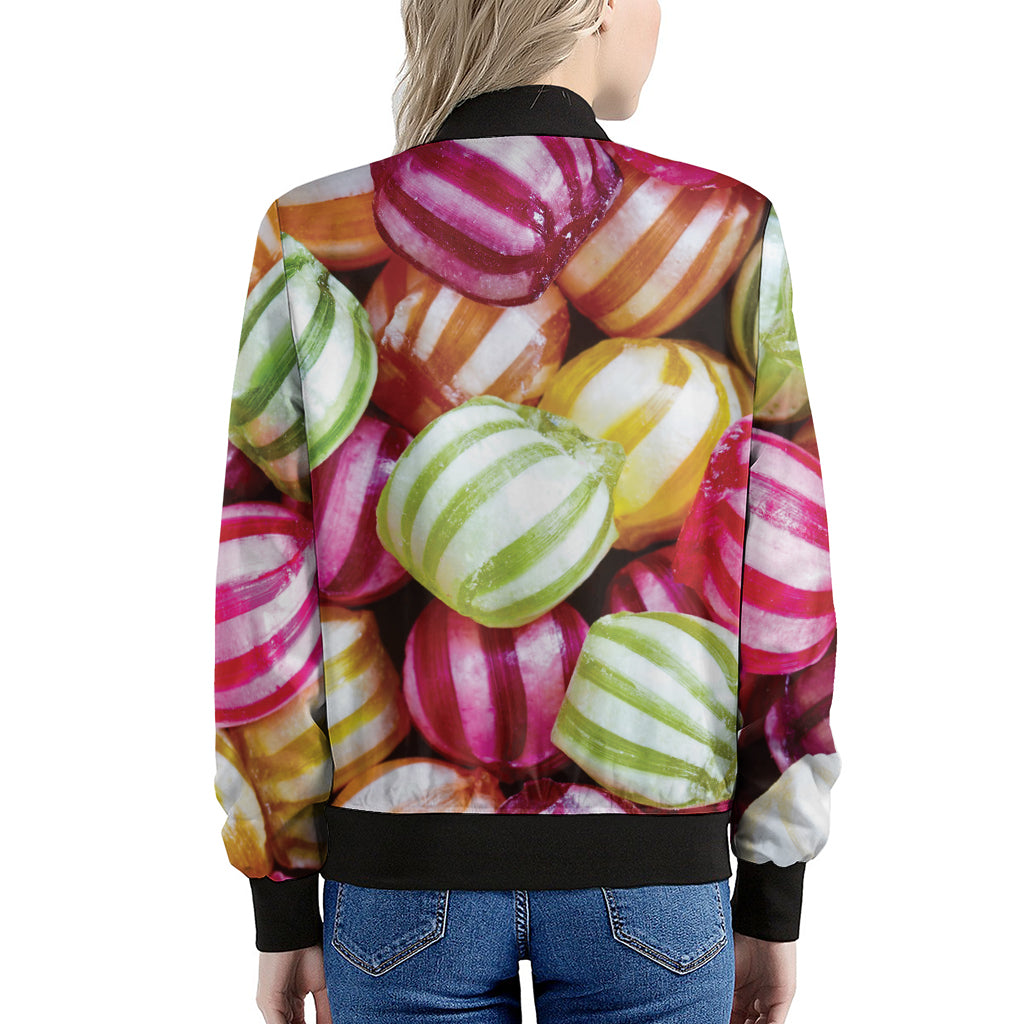 Colorful Candy Ball Print Women's Bomber Jacket