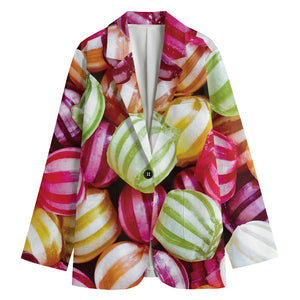 Colorful Candy Ball Print Women's Cotton Blazer