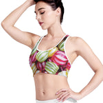 Colorful Candy Ball Print Women's Sports Bra